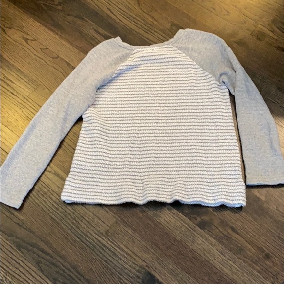 J. Jill Gray White Striped Sweater Pullover XS EUC - Picture 8 of 8